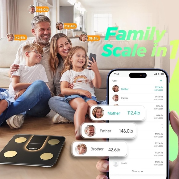 Smart Scale for Body Weight, Smart Scale with 8-in-1 with 22 Measurements - Picture 5 of 6